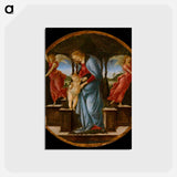 アートポストカード-Virgin and Child with Two Angels - サンドロ ボッティチェッリ Postcard.