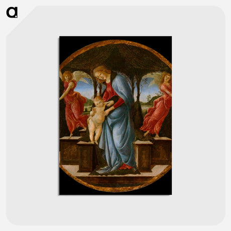 アートポストカード-Virgin and Child with Two Angels - サンドロ ボッティチェッリ Postcard.