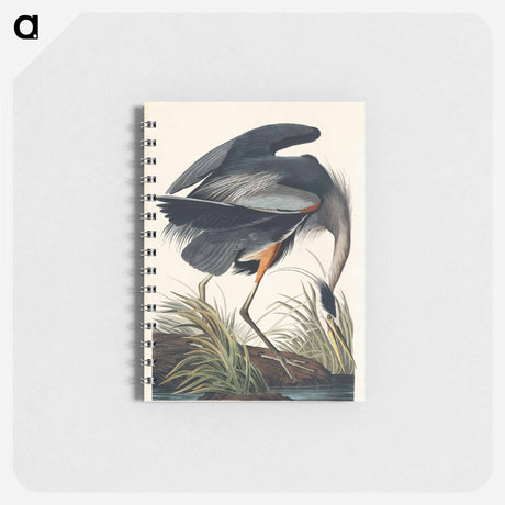 アートメモ帳-Great blue Heron from Birds of America
 - アメリカの鳥たち Memo.