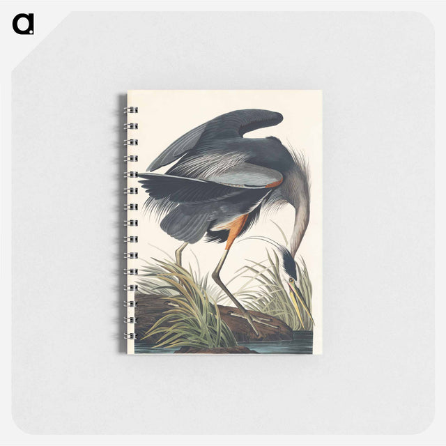 アートメモ帳-Great blue Heron from Birds of America
 - アメリカの鳥たち Memo.