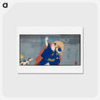 アートポストカード-Album of Thirty-Two Triptychs of Polychrome Woodblock Prints by Various Artists - 豊原 国周 Postcard.