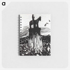 アートメモ帳-Agitate Crowd Surrounding a High Equestrian Monument - ウンベルト ボッチョーニ  Memo.