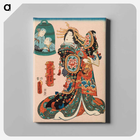 アートパネル-Courtesan Performing the Kawasaki Dance
 - 歌川 国貞 Canvas.
