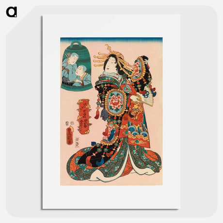 アートポスター-Courtesan Performing the Kawasaki Dance
 - 歌川 国貞 Poster.