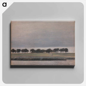 アートパネル-Solar Rain. Gentofte Lake - ヴィルヘルム ハンマースホイ Canvas.