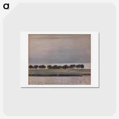 アートポストカード-Solar Rain. Gentofte Lake - ヴィルヘルム ハンマースホイ Postcard.