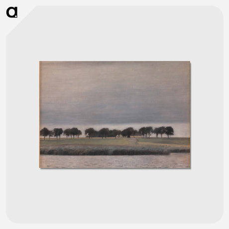 アートポストカード-Solar Rain. Gentofte Lake - ヴィルヘルム ハンマースホイ Postcard.