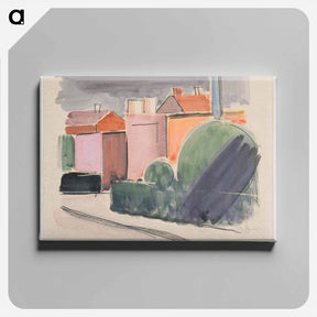 アートパネル-Road with houses - ヴィルヘルム ルンドストローム Canvas.