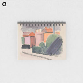 アートメモ帳-Road with houses - ヴィルヘルム ルンドストローム Memo.