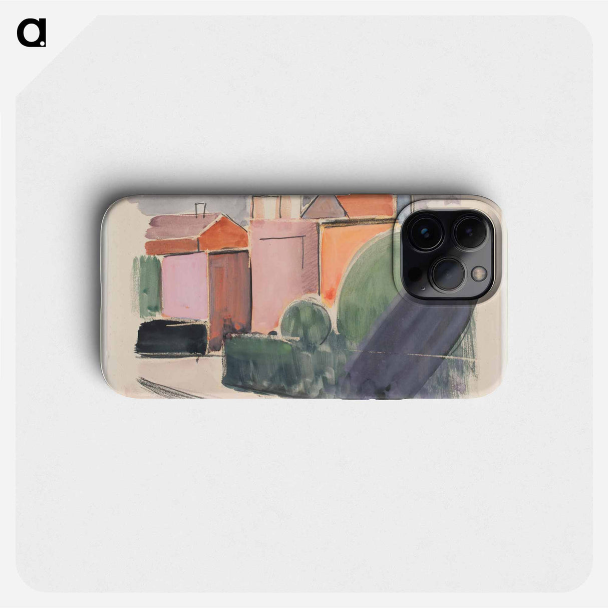 Road with houses - ヴィルヘルム ルンドストローム Phone Case.