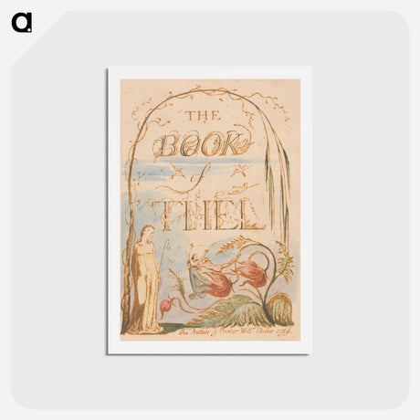アートポストカード-The Book of Thel, Plate 2, Title Page - ウィリアム ブレイク Postcard.