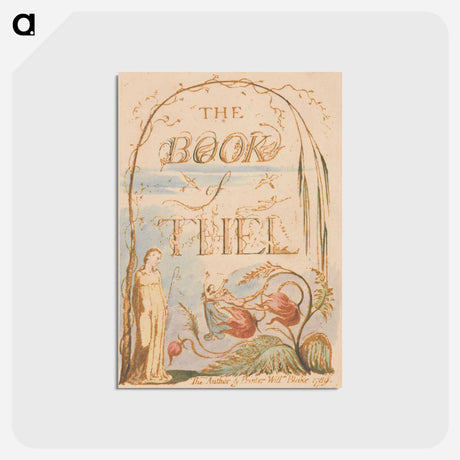 アートポストカード-The Book of Thel, Plate 2, Title Page - ウィリアム ブレイク Postcard.