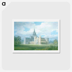 アートポストカード-Perspective View of Fonthill Abbey from the South West - ウィリアム ターナー Postcard.