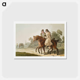 Illustration of farmers from The Costume of Yorkshire - 19世紀のヨークシャー Postcard.