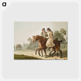 Illustration of farmers from The Costume of Yorkshire - 19世紀のヨークシャー Postcard.