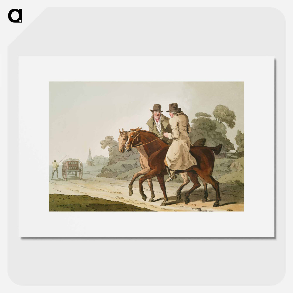 Illustration of farmers from The Costume of Yorkshire - 19世紀のヨークシャー Poster.