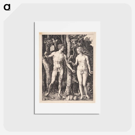 アートポストカード-Adam and Eve - アルブレヒト デューラー Postcard.