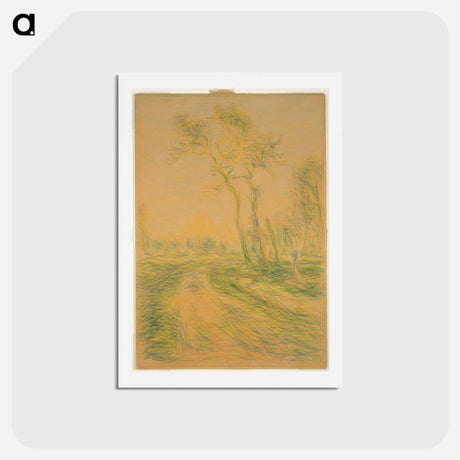アートポストカード-Landscape with Trees - アルフレッド シスレー Postcard.