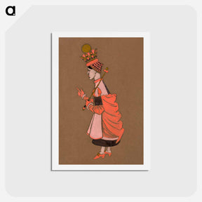 アートポストカード-Red Queen Costume Design for Alice in Wonderland - 不思議の国のアリス Postcard.