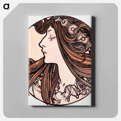 アートパネル-Stained glass window for the facade of the Fouquet boutique - アルフォンス ミュシャ Canvas.