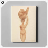 Nude Woman Carrying Vase on Head - Auguste Rodin Canvas.