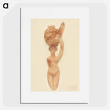 Nude Woman Carrying Vase on Head - Auguste Rodin Poster.