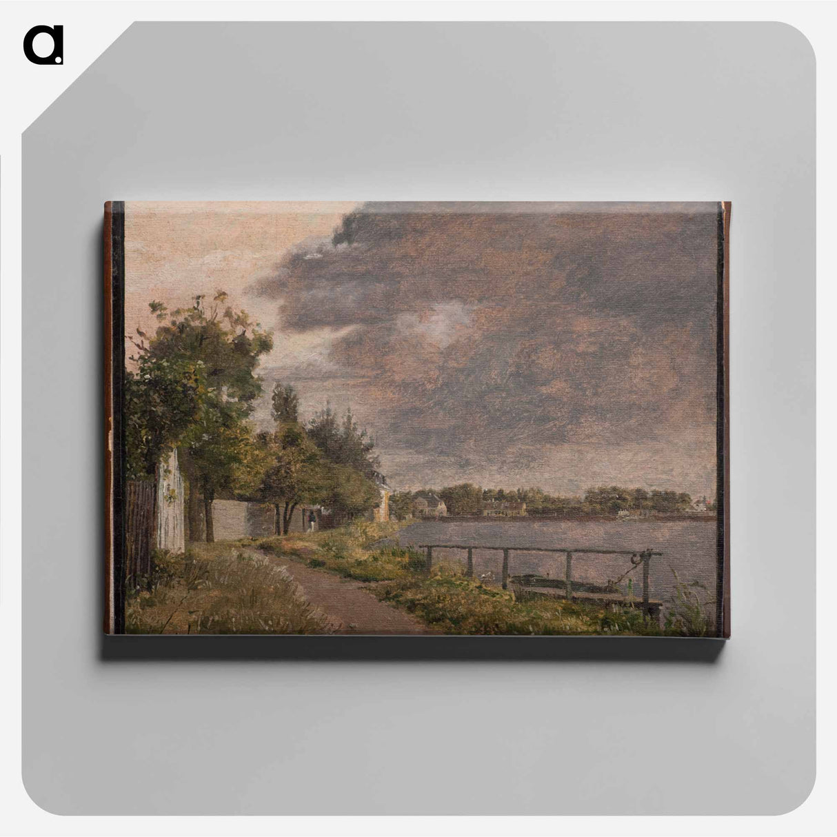 Part of the Dossering near Østerbro, overcast sky - クリステン ケプケ Canvas.