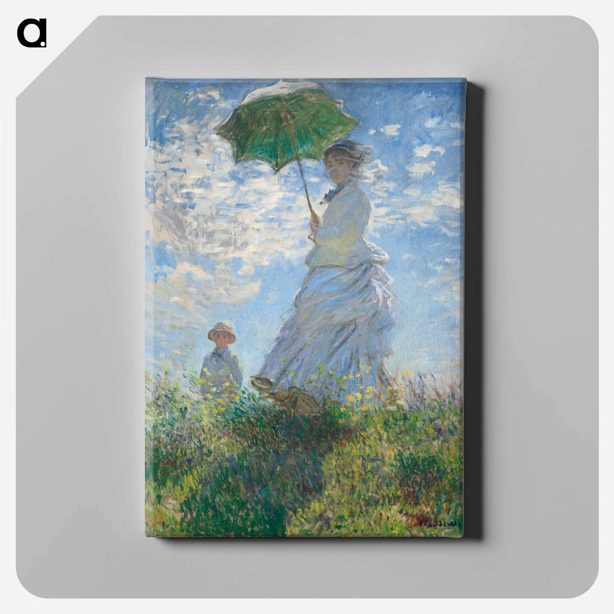 Woman with a Parasol - Madame Monet and Her Son - Claude Monet Canvas.