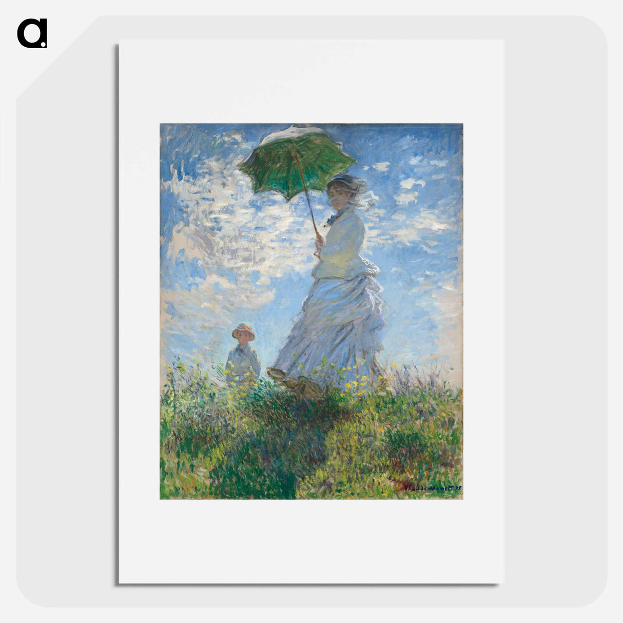 Woman with a Parasol - Madame Monet and Her Son - Claude Monet Poster.