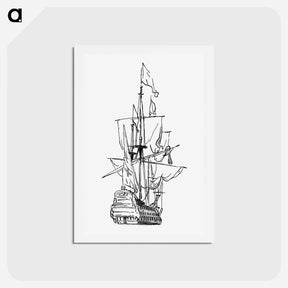 アートポストカード-Oorlogsschip een schot lossend
 - コルネリス プロース ファン アムステル Postcard.