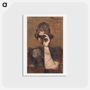アートポストカード-Lady with Opera Glasses
 - シプリアン マジェルニク Postcard.