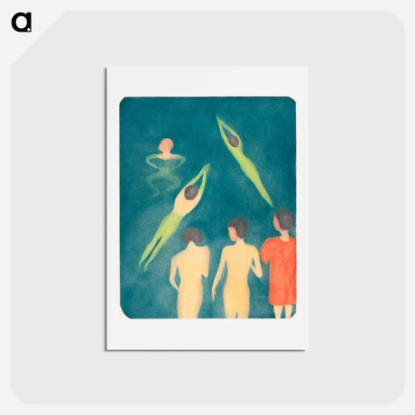 アートポストカード-Boys Bathing - エドヴァルド ムンク Postcard.