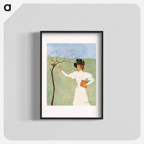 アートポスター-Woman reaching for birds - エドワード ペンフィールド Poster.