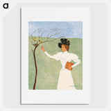 Woman reaching for birds - Edward Penfield Poster.
