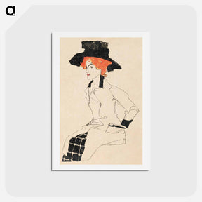 アートポストカード-Portrait of a Woman - エゴン シーレ Postcard.