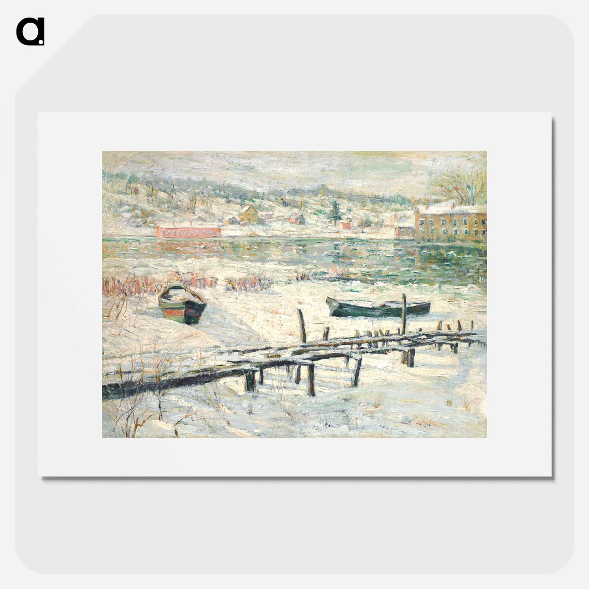 Harlem River in Winter - アーネスト ローソン Poster.