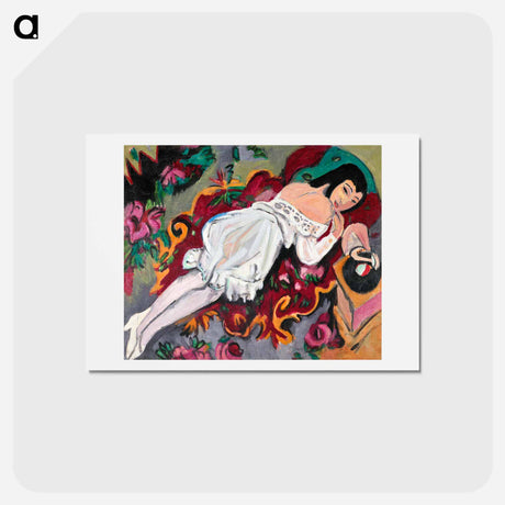 アートポストカード-Girl in White Chemise - エルンスト ルートヴィヒ キルヒナー Postcard.