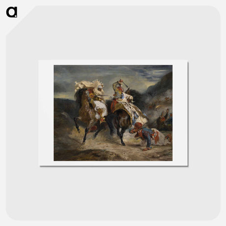 アートポストカード-ブラウン - ウジェーヌ ドラクロワ Postcard.