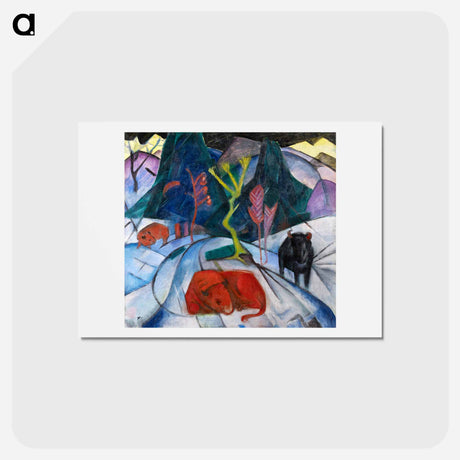 アートポストカード-Bison in winter - フランツ マルク Postcard.