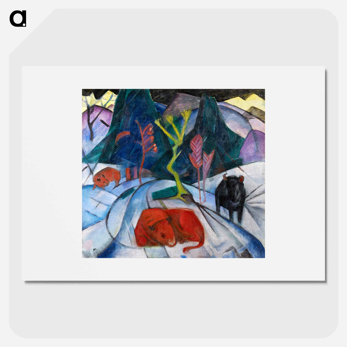 Bison in winter - Franz Marc Poster.