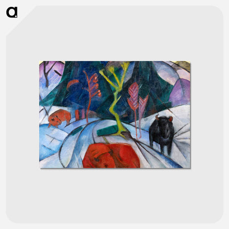 アートポストカード-Bison in winter - フランツ マルク Postcard.