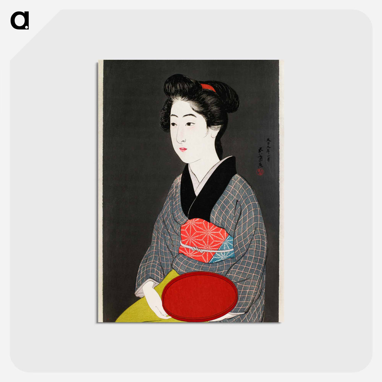アートポストカード-Waitress Holding a Tray (Portrait of Onao, a Maid at the Matsuyoshi Inn, Kyoto)
 - 橋口 五葉 Postcard.