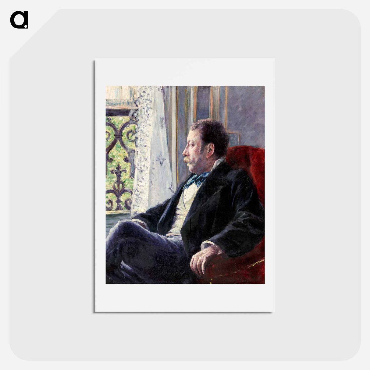 アートポストカード-Portrait of a Man - ギュスターヴ カイユボット Postcard.