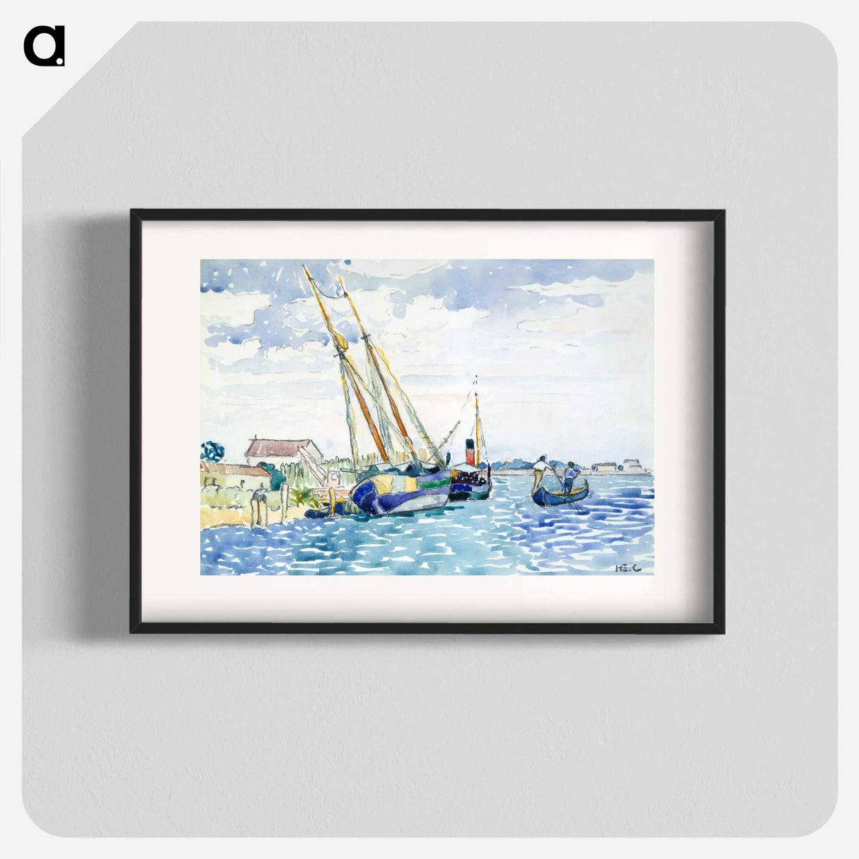 Marine Scene (Boats near Venice) - ヘンリ エドモンド クロス Poster.