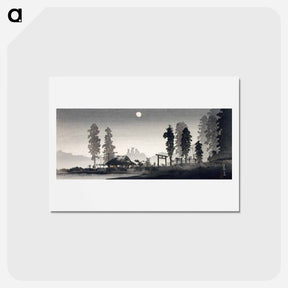 アートポストカード-Moon at Egota, Tokyo - 高橋 宏明 Postcard.