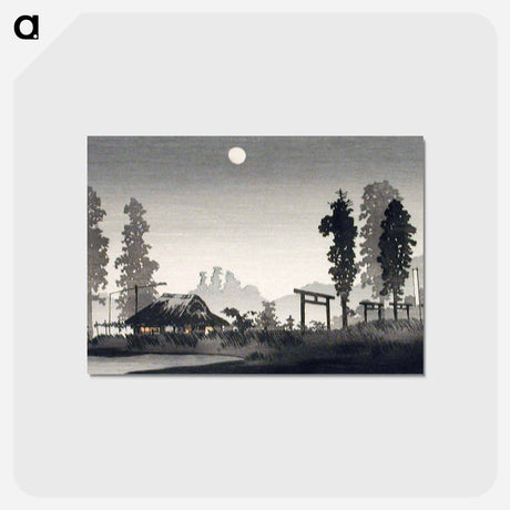 アートポストカード-Moon at Egota, Tokyo - 高橋 宏明 Postcard.