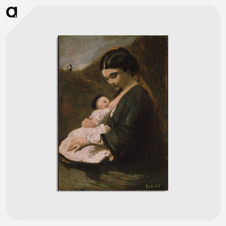 アートポストカード-Mother and Child
 - ジャン バティスト カミーユ コロー Postcard.