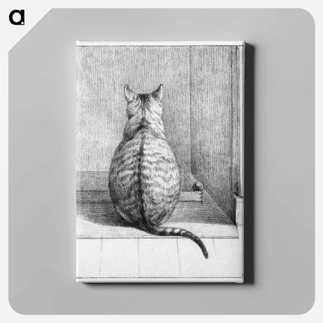 アートパネル-Sitting cat, from behind - ジャン ベルナール Canvas.
