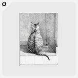 アートポストカード-Sitting cat, from behind - ジャン ベルナール Postcard.