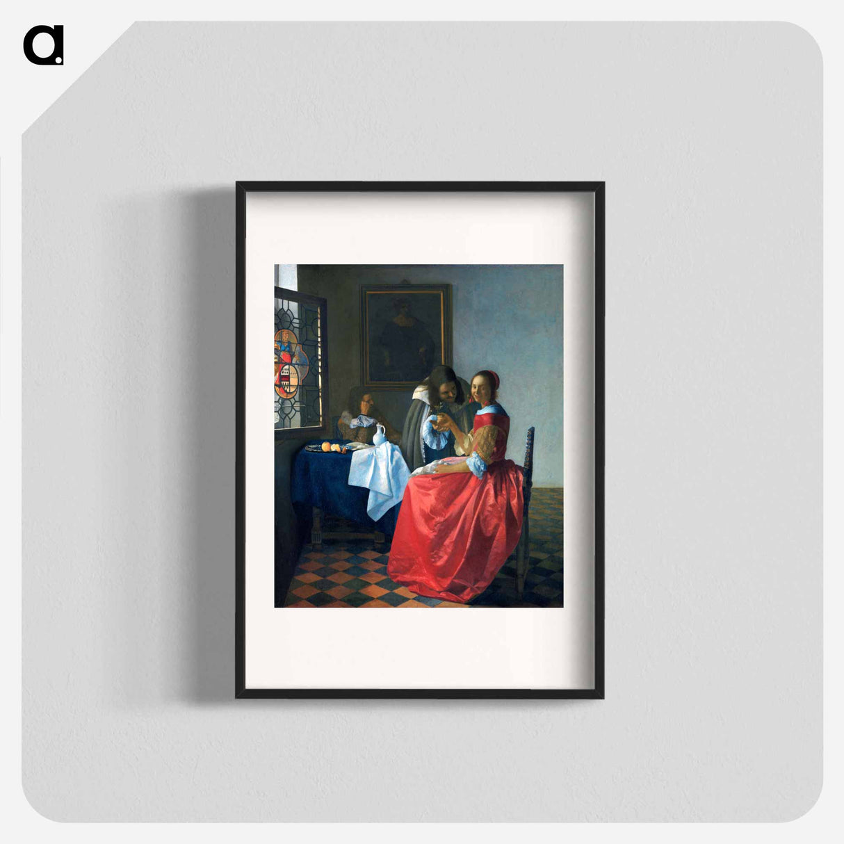 アートポスター-The Girl with a Wineglass - ヨハネス フェルメール Poster.